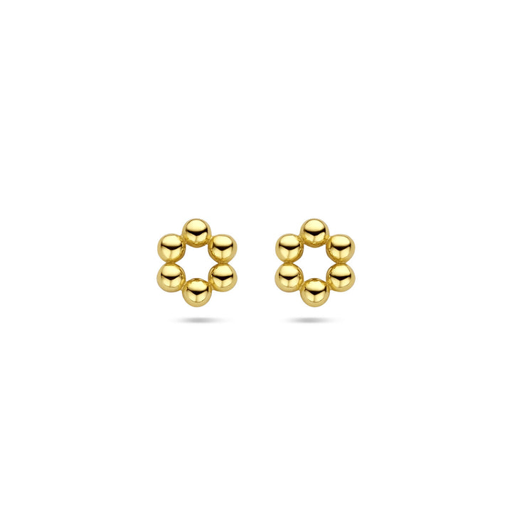 ear studs balls 1 micron silver gold plated (yellow)