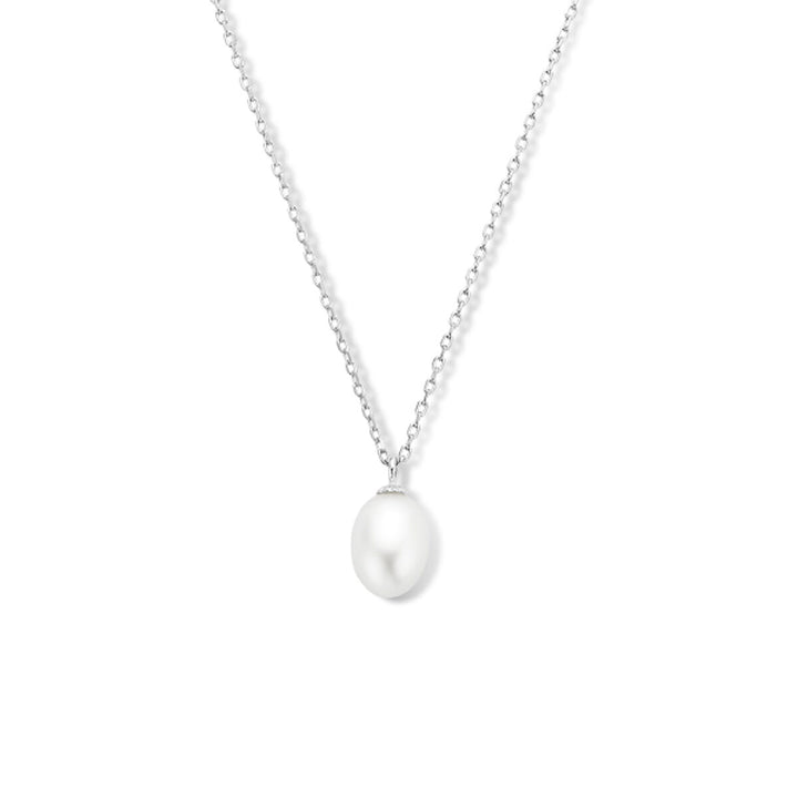 necklace pearl 41 + 4 cm silver rhodium plated