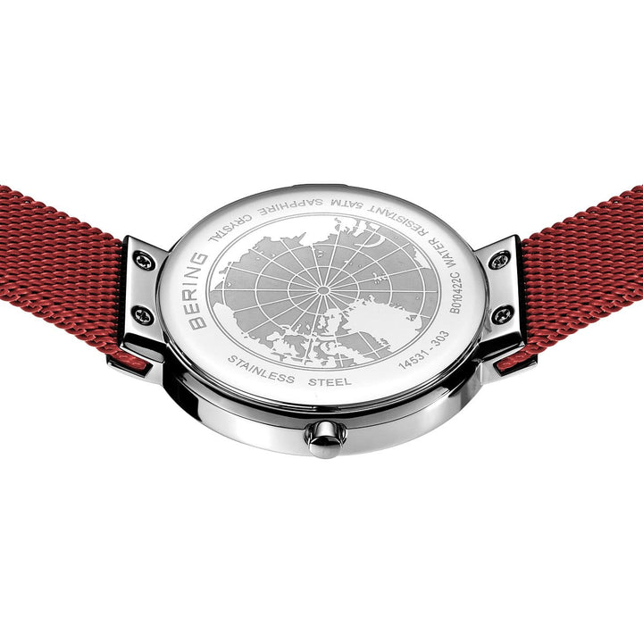 Bering dames horloge rode wijzerplaat - 14531-303