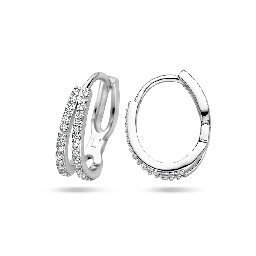 drop earrings zirconia silver rhodium plated