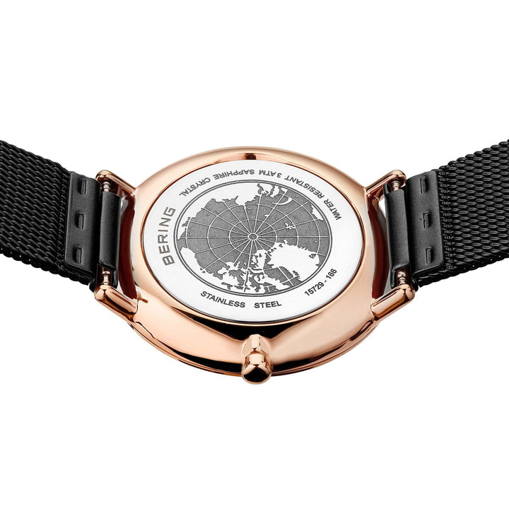 bering dames horloge zwarte wijzerplaat - 15729-166