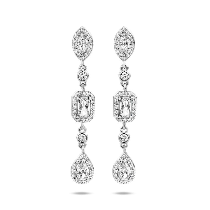 earrings zirconia silver rhodium plated