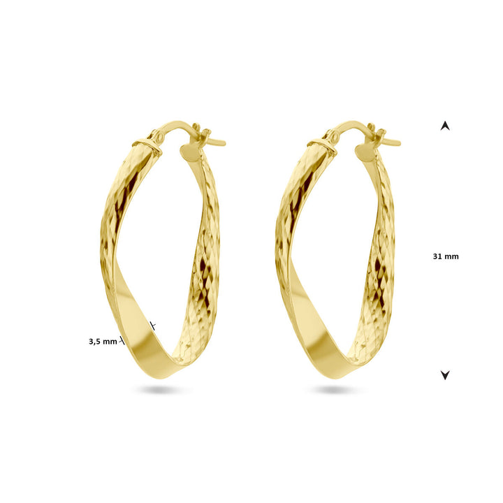 earrings diamond-plated 1 micron silver gold-plated (yellow)