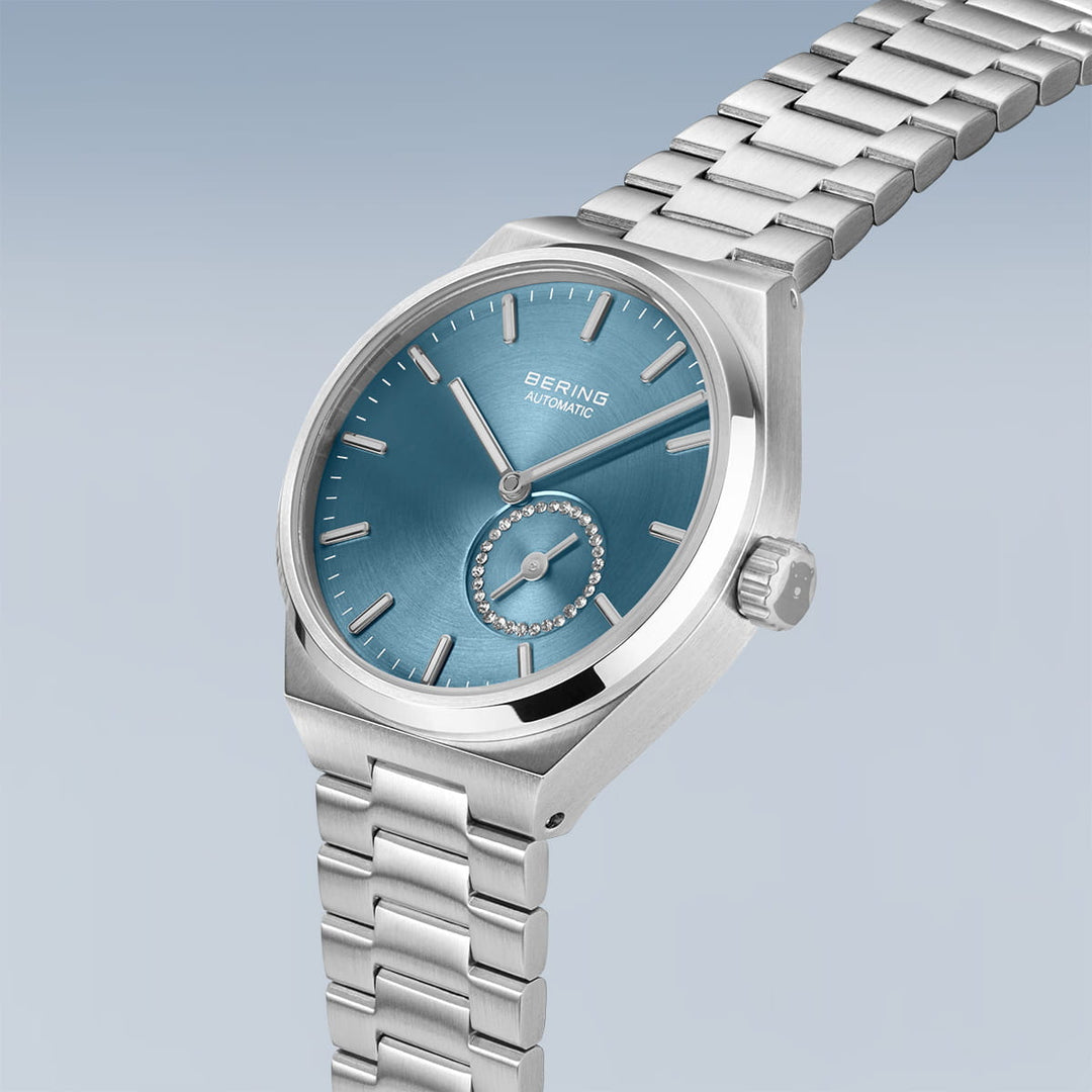bering dames horloge blauwe wijzerplaat - 19435-Charity