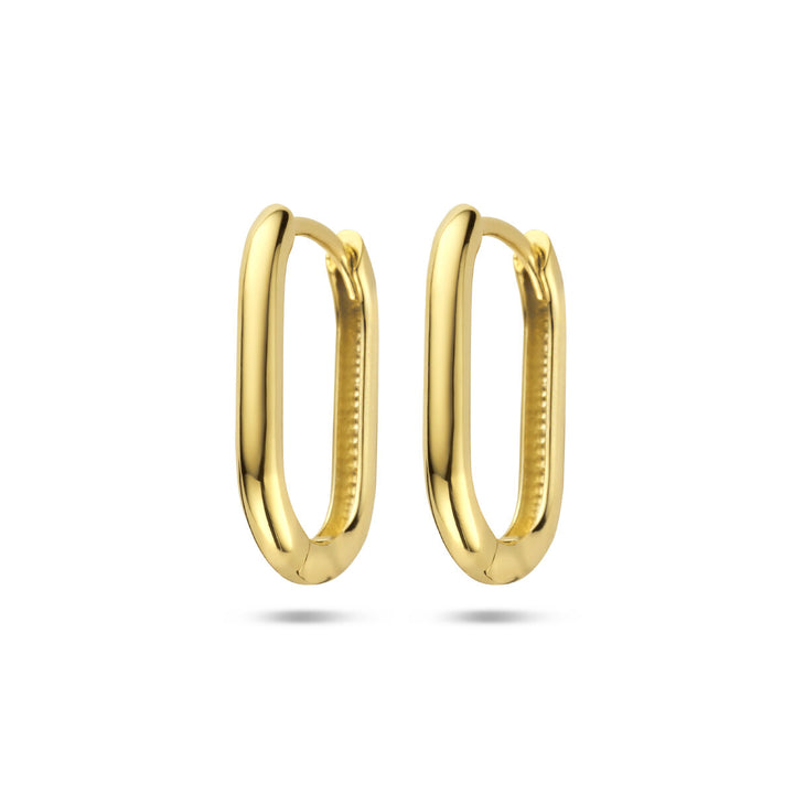 klapoorringen paperclip 14K geelgoud