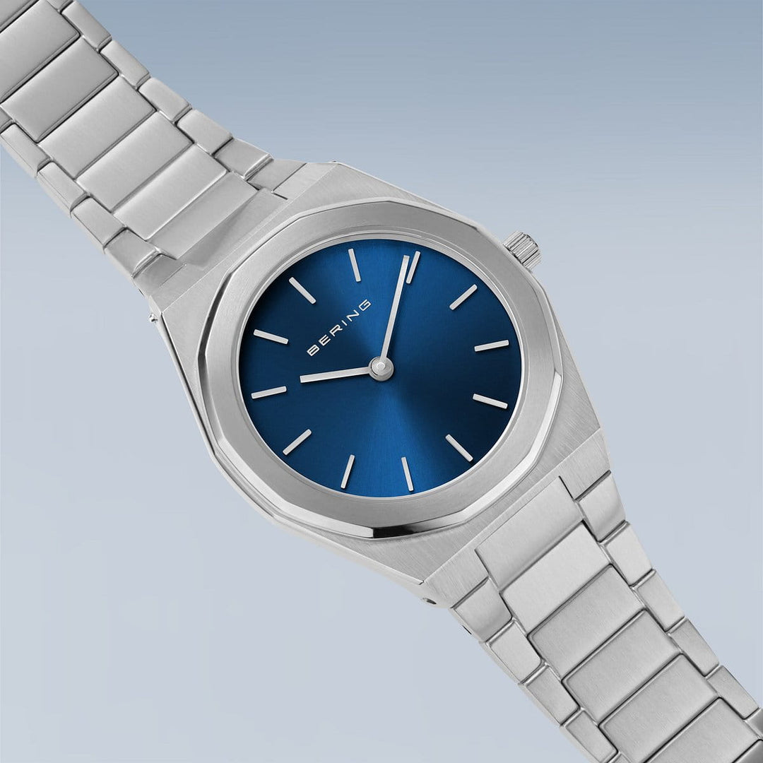 bering dames horloge blauwe wijzerplaat - 19632-707