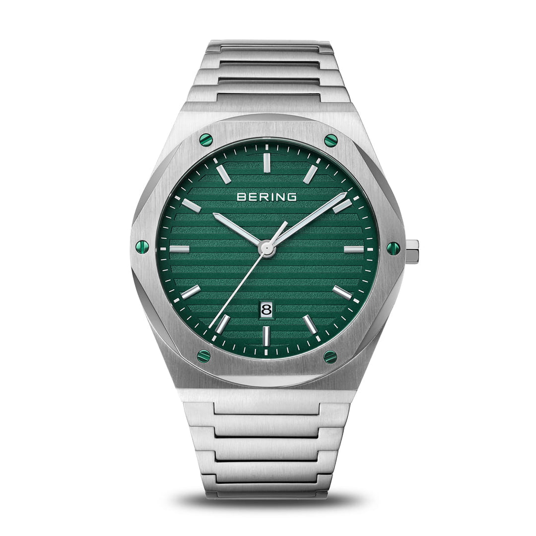 bering heren horloge groene wijzerplaat - 19742-708