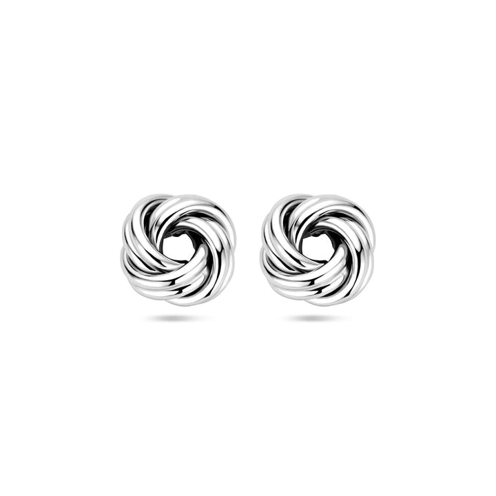 ear studs button silver rhodium plated