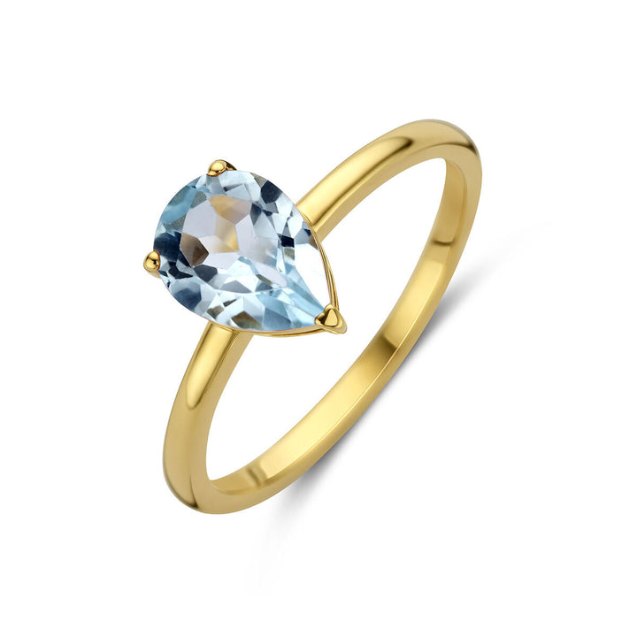 ring blue topaz 14K yellow gold