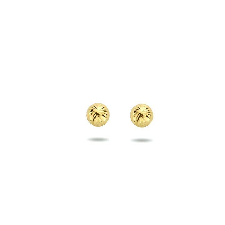 ball ear studs diamond-plated 14K yellow gold