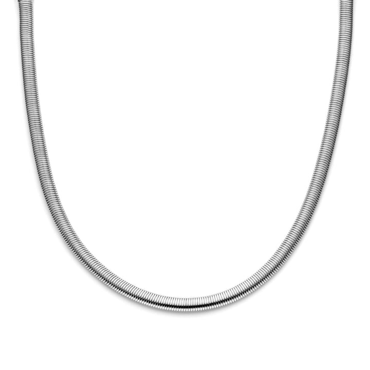 necklace 8.0 mm 45 cm with large spring clasp silver rhodium plated