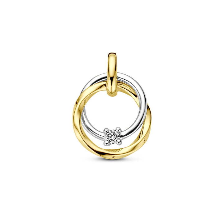 pendant diamond 0.03ct h si 14K bicolor gold yellow/white 