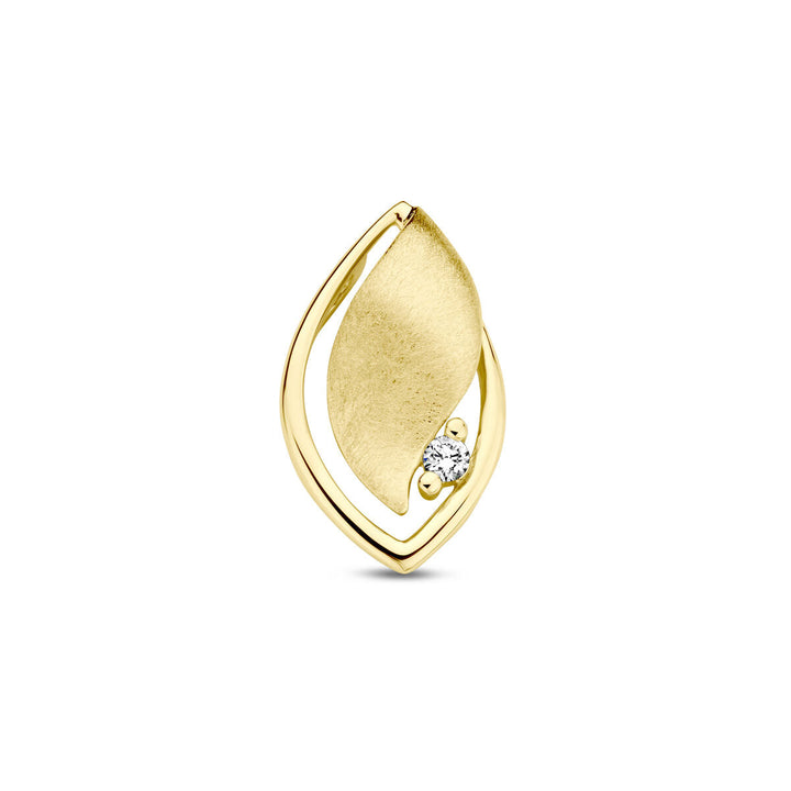 pendant polish/matt diamond 0.04ct h si 14K yellow gold