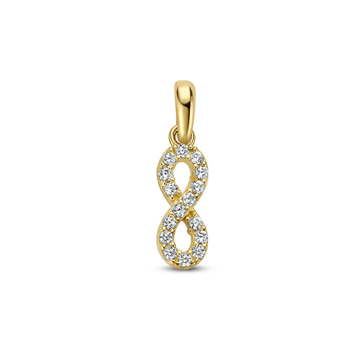 pendant infinity zirconia 14K yellow gold