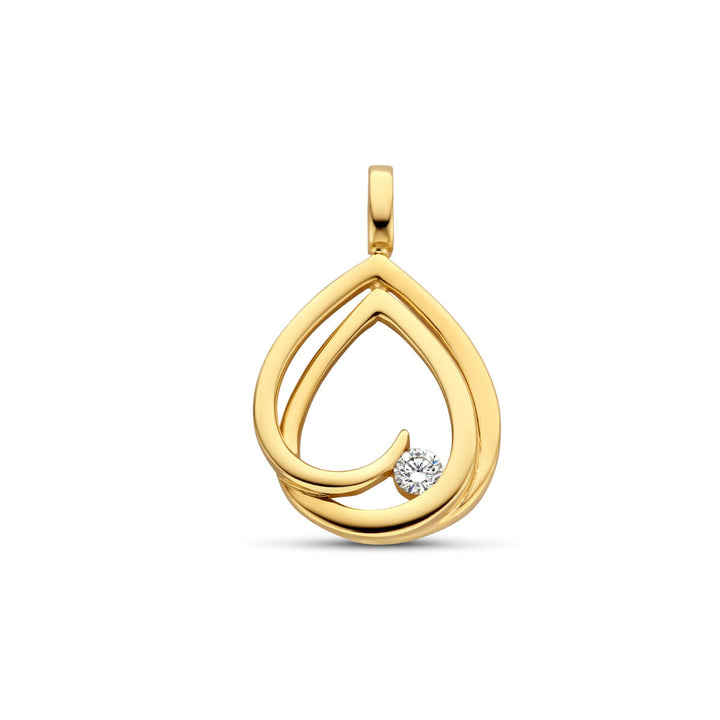 pendant diamond 0.06ct h si 14K yellow gold
