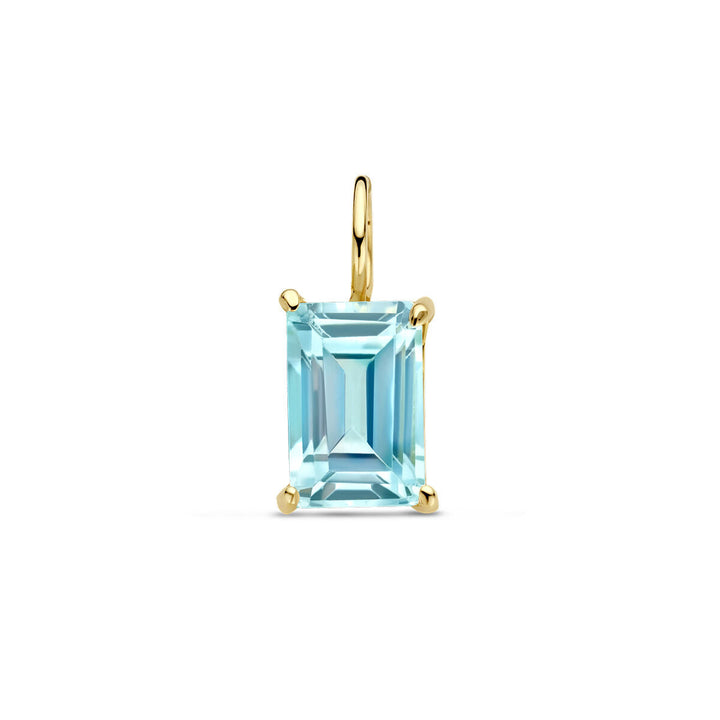 pendant blue topaz 14K yellow gold