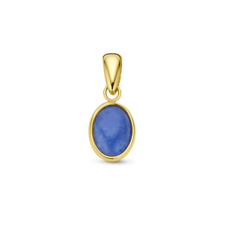 pendant blue quartz 14K yellow gold