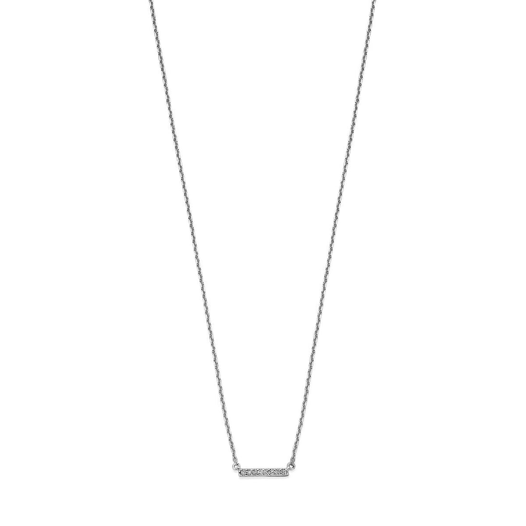 Gold ladies necklace bar diamond 14K white gold