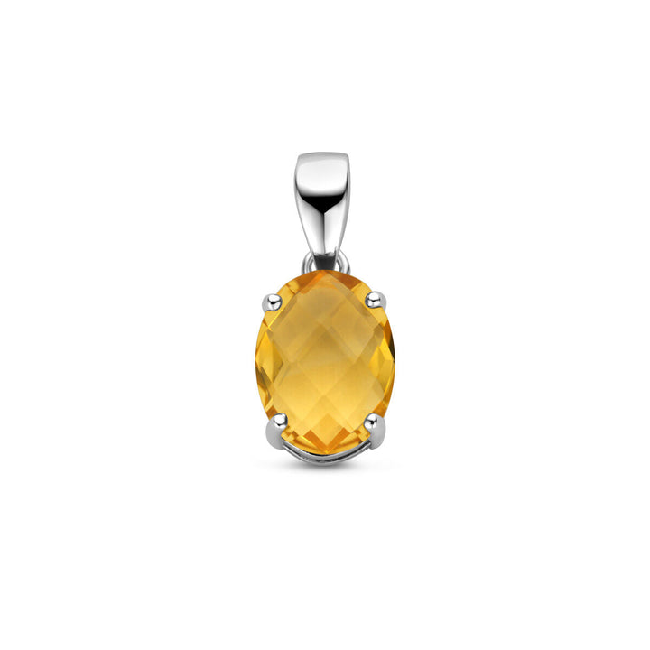 pendant citrine silver rhodium plated