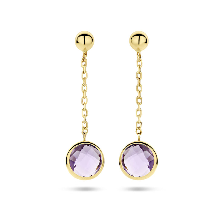 amethyst earrings 14K yellow gold