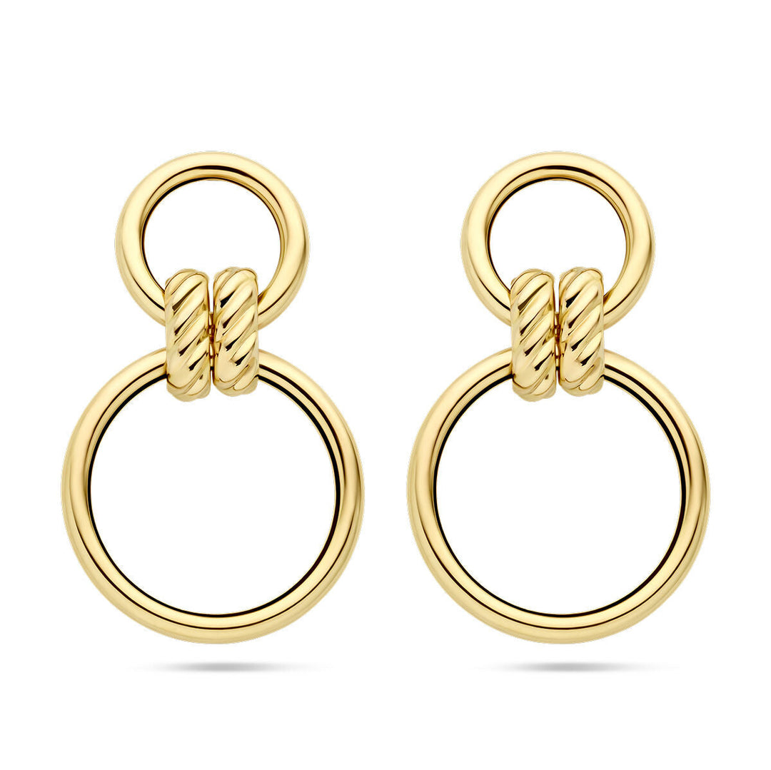 oorhangers cirkels 14K geelgoud
