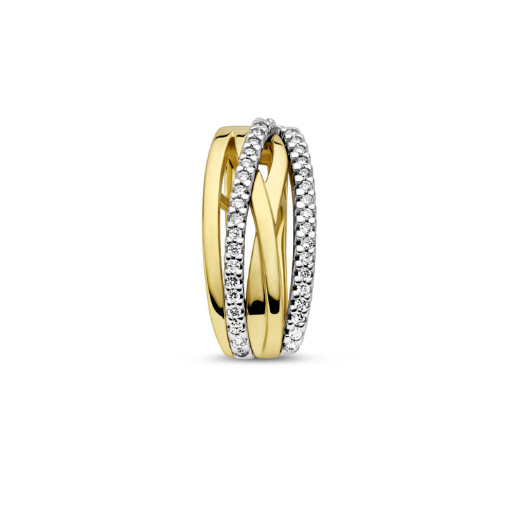 pendant diamond 0.17ct h si 14K bicolor gold yellow/white