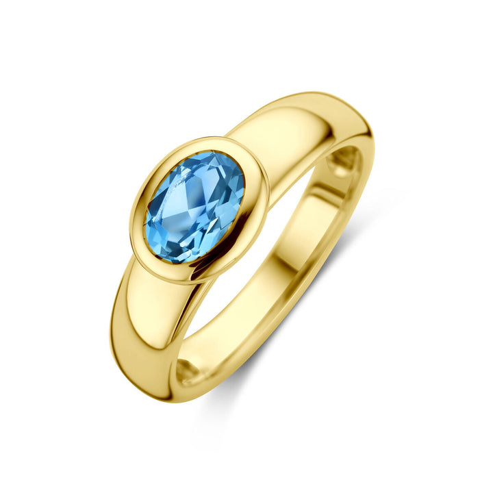 ring london blue topaz 14K yellow gold