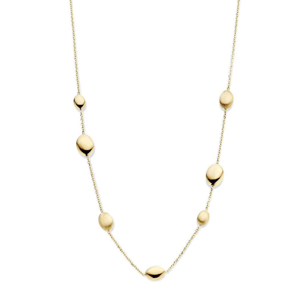 necklace 43 cm poly/matt 14K yellow gold