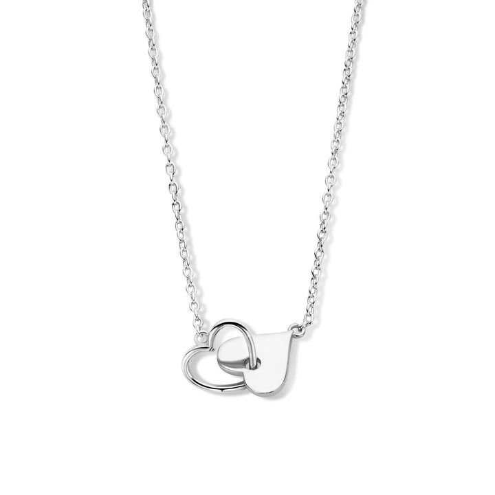 necklace hearts 40 + 4 cm silver rhodium plated