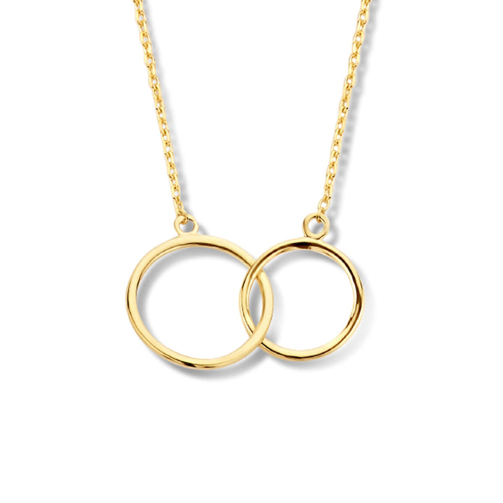 Gold ladies necklace circles 14K