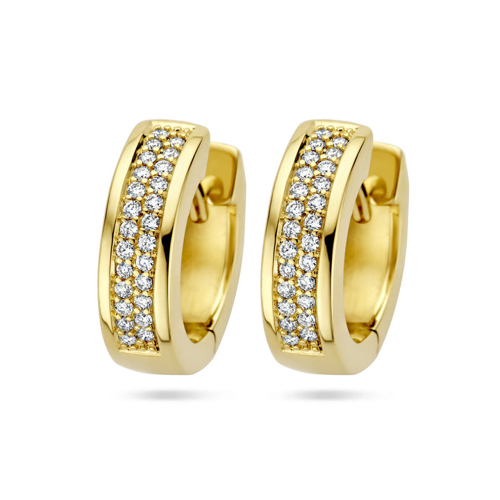 drop earrings diamond 0.25ct (2x0.125ct) h si 14K yellow gold