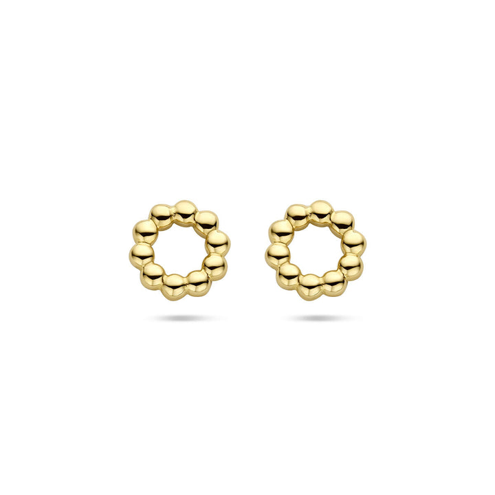 oorknopppen cirkel bolletjes 14K geelgoud