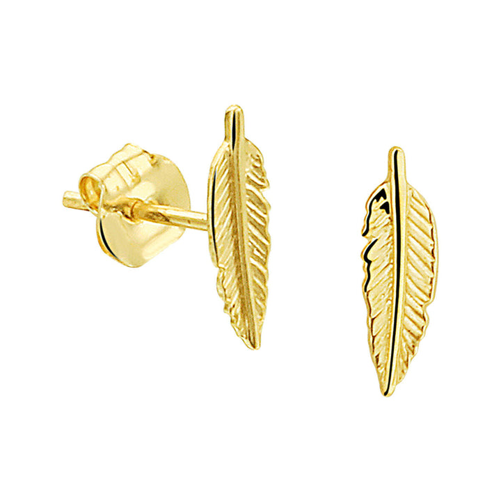 ear studs spring 14K yellow gold