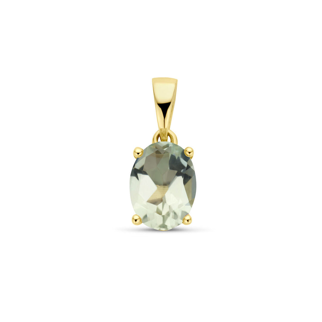 pendant green amethyst 14K yellow gold