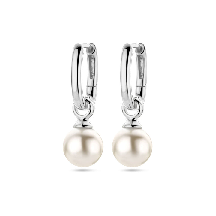 earrings synth. pearl silver rhodium plated