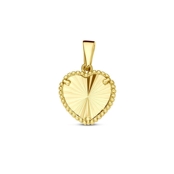 pendant heart diamond-plated 14K yellow gold