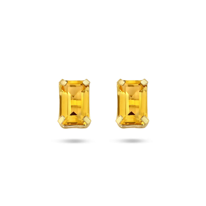 ear studs citrine 14K yellow gold