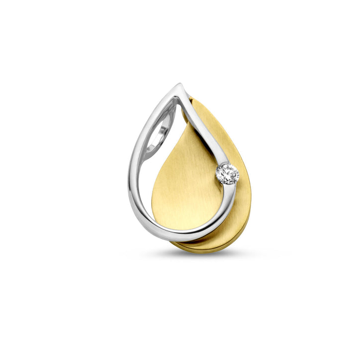 pendant diamond 0.03ct h si 14K bicolor gold yellow/white