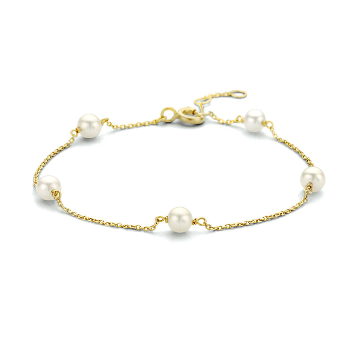 Gold bracelet ladies pearl 14K