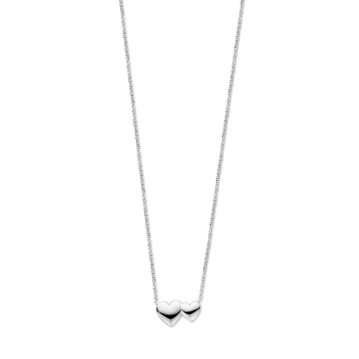 necklace hearts 41 + 4 cm silver rhodium plated