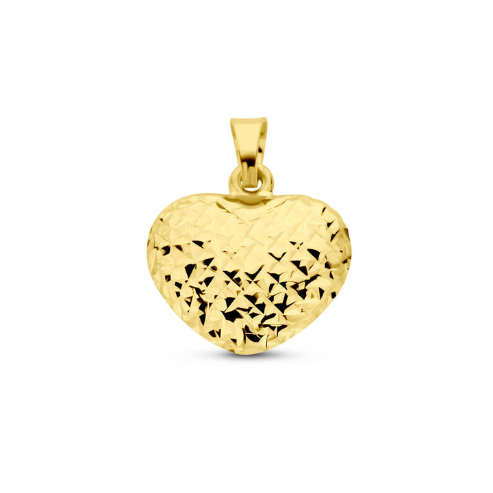 pendant heart diamond-plated 14K yellow gold