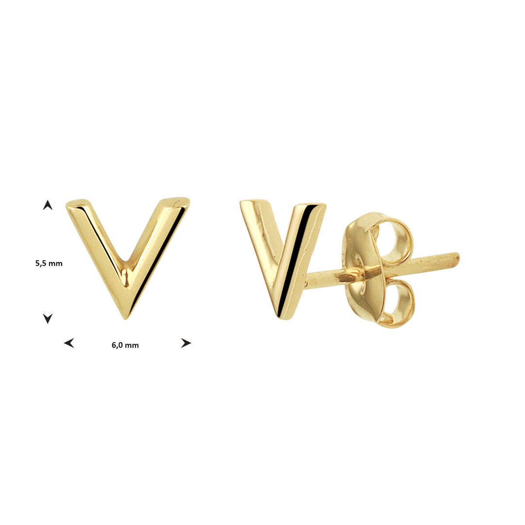 ear studs in 14K yellow gold