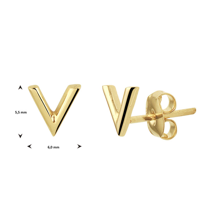 ear studs in 14K yellow gold