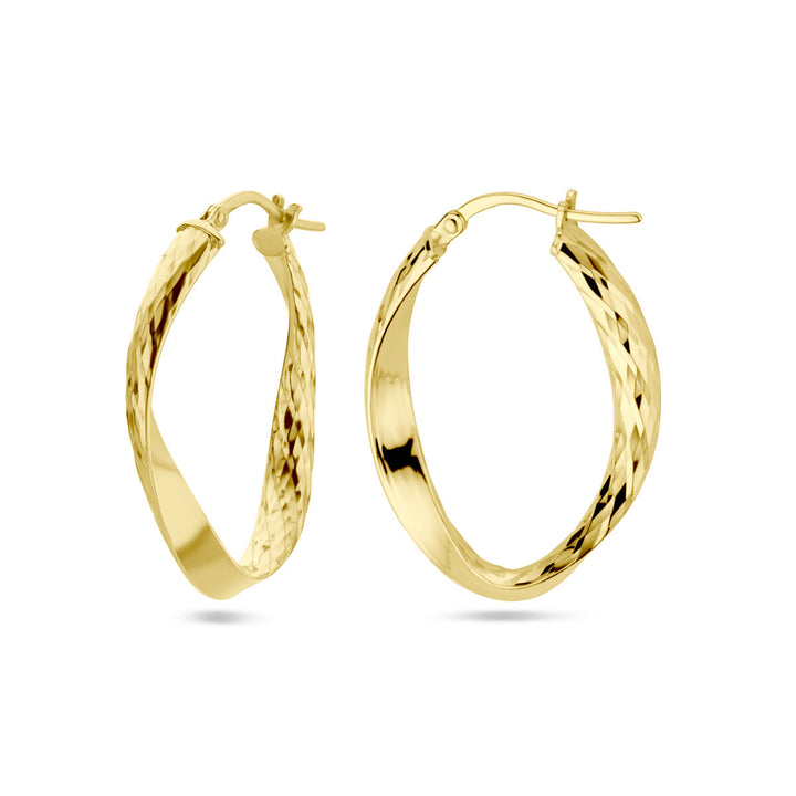 earrings diamond-plated 1 micron silver gold-plated (yellow)