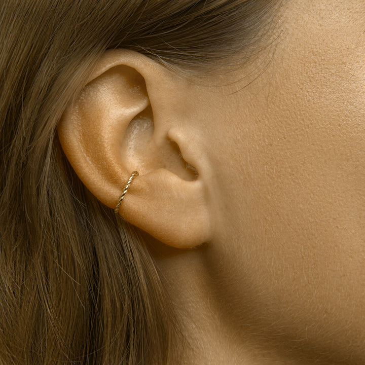 earcuff twisted 1 micron silver gold plated (yellow)