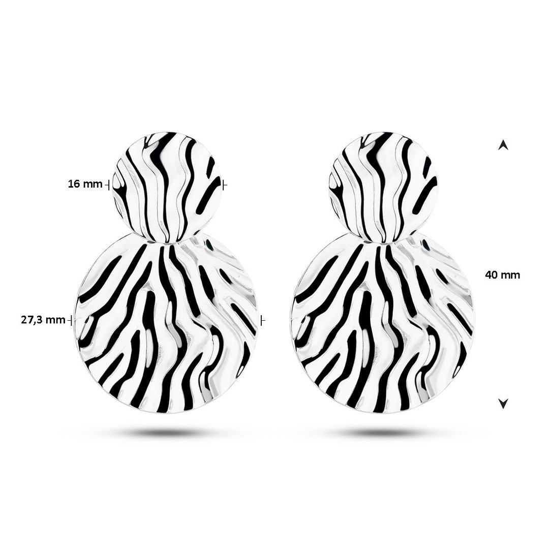 earrings embossed silver rhodium plated