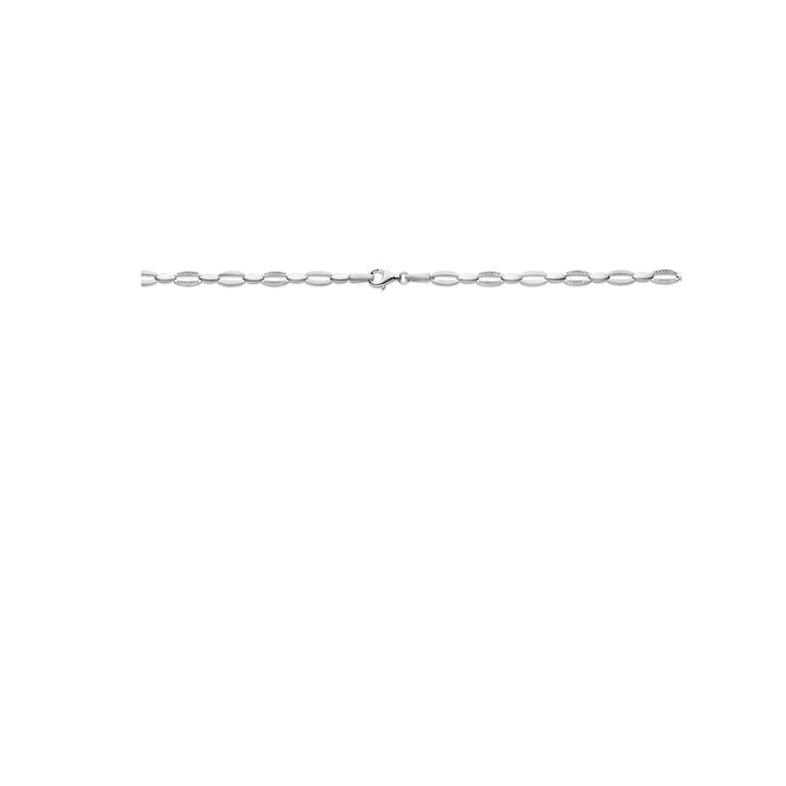 zirconia necklace 6.0 mm 45 cm poly/matt silver rhodium plated
