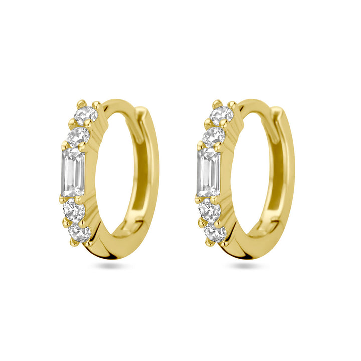 drop earrings zirconia 1 micron silver gold plated (yellow)