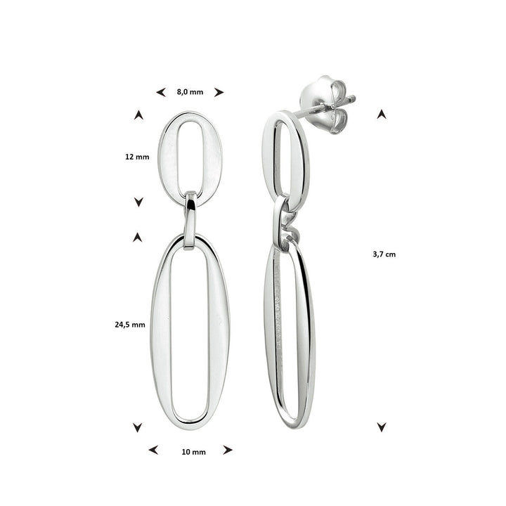 paper clip earrings silver rhodium plated