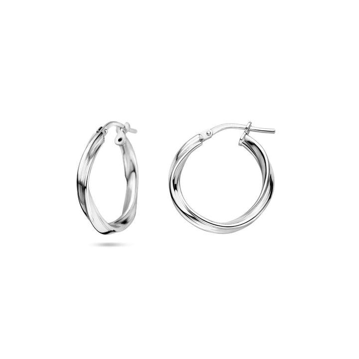 earrings twisted 2.0 mm silver rhodium plated